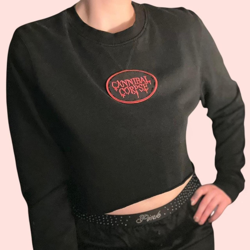 Cannibal Corpse Patch Cropped Sweatshirt